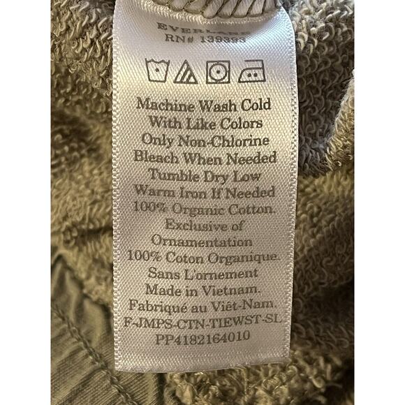 Everlane The French Terry Jumpsuit Romper •XXS•Drawstring Waist Scoop Neck Khaki - Picture 15 of 16